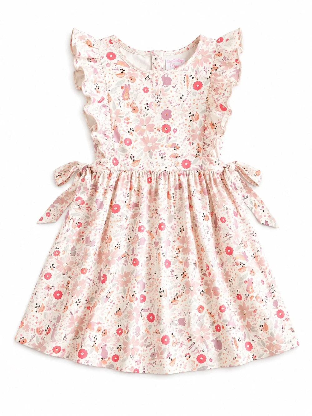Stitchy Fish Girls' Floral Ruffle-Trim Dress - Pink